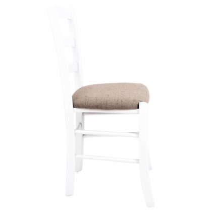 Scaun Paesana, crem G02, 43x88x45 cm, cadru alb, stofa G - imagine 4