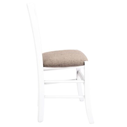 Scaun Paesana, crem G02, 43x88x45 cm, cadru alb, stofa G - imagine 3