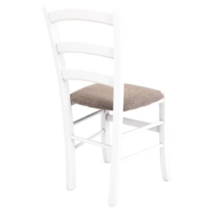 Scaun Paesana, crem G02, 43x88x45 cm, cadru alb, stofa G - imagine 2