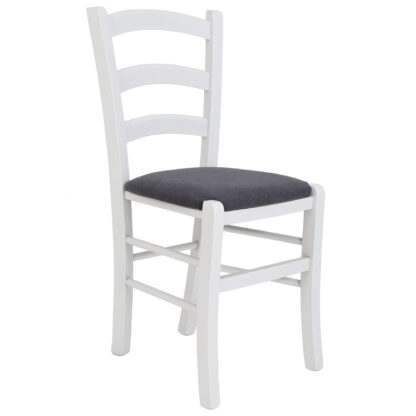 Scaun Paesana, gri inchis D14, 43x88x45 cm, cadru alb, stofa D