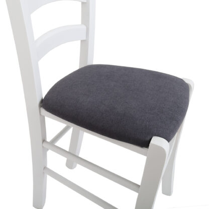 Scaun Paesana, gri inchis D14, 43x88x45 cm, cadru alb, stofa D - imagine 6