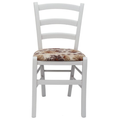 Scaun Paesana, maro CK22, 43x88x45 cm, cadru alb, stofa Floral - imagine 2