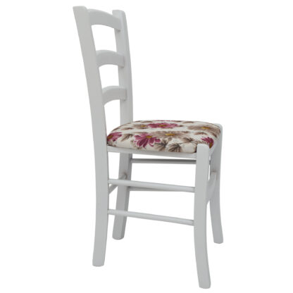Scaun Paesana, mov CK24, 43x88x45 cm, cadru alb, stofa Floral - imagine 4