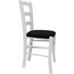 Scaun Paesana, negru, 43x88x45 cm, cadru alb, stofa K6 - imagine 4