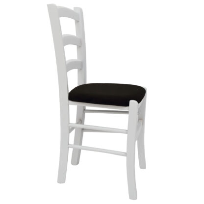 Scaun Paesana, negru, 43x88x45 cm, cadru alb, stofa K6 - imagine 4