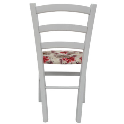 Scaun Paesana, rosu CK25, 43x88x45 cm, cadru alb, stofa Floral - imagine 3