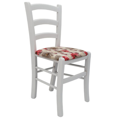 Scaun Paesana, rosu CK25, 43x88x45 cm, cadru alb, stofa Floral