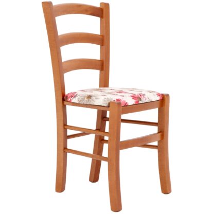 Scaun Paesana, rosu CK25, 43x88x45 cm, cadru cires, stofa Floral