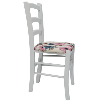 Scaun Paesana, turcoaz CK27, 43x88x45 cm, cadru alb, stofa Floral - imagine 4