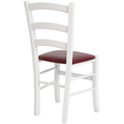 Scaun Paesana, visiniu 21902, 43x88x45 cm, cadru alb,imitatie piele - imagine 4