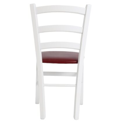 Scaun Paesana, visiniu 21902, 43x88x45 cm, cadru alb,imitatie piele - imagine 5