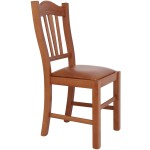 Scaun Silvana tapitat, cadru cires, imitatie piele, cognac 8070 - imagine 3