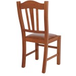 Scaun Silvana tapitat, cadru cires, imitatie piele, cognac 8070 - imagine 4