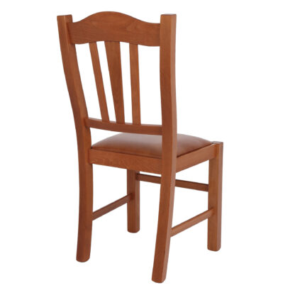 Scaun Silvana tapitat, cadru cires, imitatie piele, cognac 8070 - imagine 4