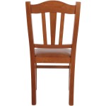 Scaun Silvana tapitat, cadru cires, imitatie piele, cognac 8070 - imagine 5