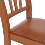 Scaun Silvana tapitat, cadru cires, imitatie piele, cognac 8070 - imagine 2