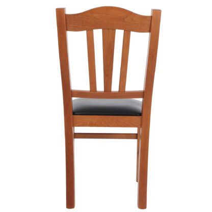 Scaun Silvana tapitat, cadru cires, imitatie piele, negru 21901 - imagine 5