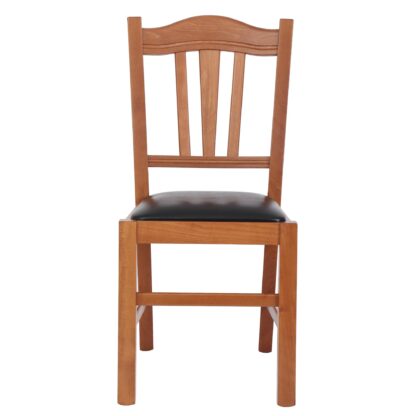 Scaun Silvana tapitat, cadru cires, imitatie piele, negru 21901 - imagine 6