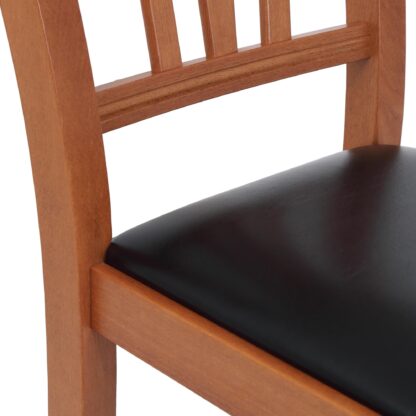 Scaun Silvana tapitat, cadru cires, imitatie piele, negru 21901 - imagine 2