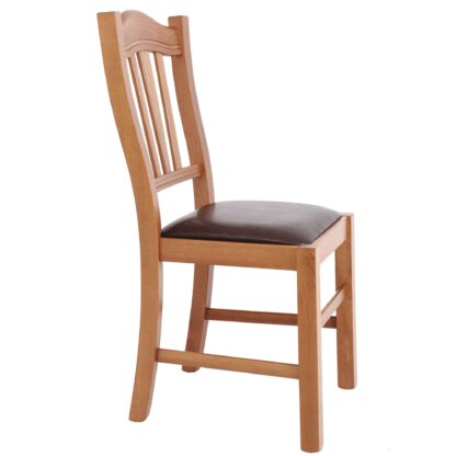 Scaun Silvana tapitat, cadru cires, imitatie piele, maro 15611 - imagine 4