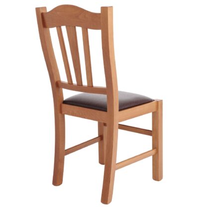 Scaun Silvana tapitat, cadru cires, imitatie piele, maro 15611 - imagine 3