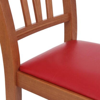 Scaun Silvana tapitat, cadru cires, imitatie piele, rosu 21900 - imagine 3