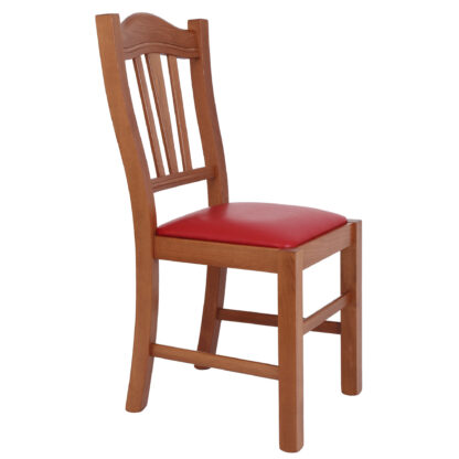 Scaun Silvana tapitat, cadru cires, imitatie piele, rosu 21900 - imagine 4