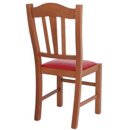 Scaun Silvana tapitat, cadru cires, imitatie piele, rosu 21900 - imagine 5