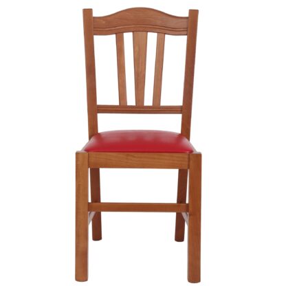 Scaun Silvana tapitat, cadru cires, imitatie piele, rosu 21900 - imagine 2