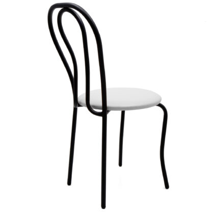 Scaun Tulipan, alb 21894, 89x40x50 cm, cadru negru, imitatie piele - imagine 2