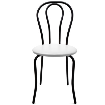 Scaun Tulipan, alb 21894, 89x40x50 cm, cadru negru, imitatie piele - imagine 3
