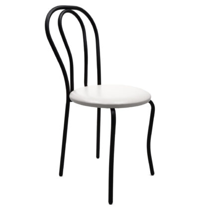 Scaun Tulipan, alb 21894, 89x40x50 cm, cadru negru, imitatie piele