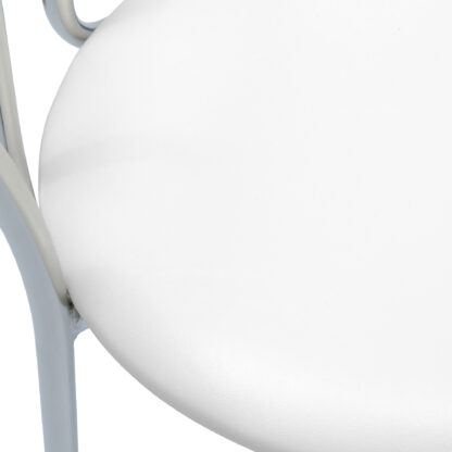 Scaun Tulipan, alb 21894, 89x40x50 cm, cadru crom, imitatie piele - imagine 3