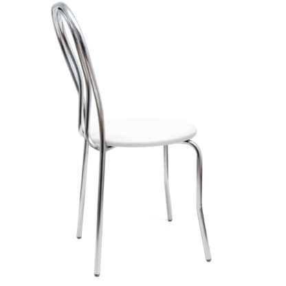 Scaun Tulipan, alb 21894, 89x40x50 cm, cadru crom, imitatie piele - imagine 2