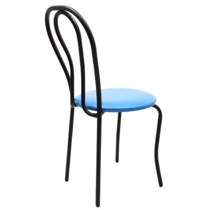 Scaun Tulipan, albastru 21898, 89x40x50 cm, cadru negru, imitatie piele - imagine 3