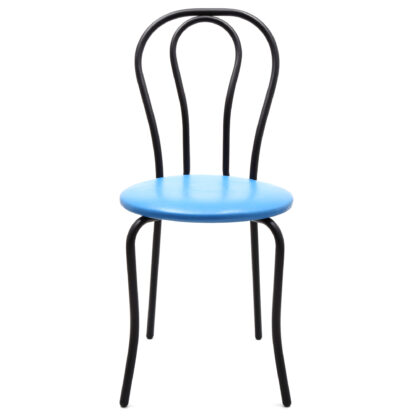 Scaun Tulipan, albastru 21898, 89x40x50 cm, cadru negru, imitatie piele - imagine 2