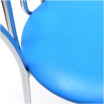 Scaun Tulipan, albastru 21898, 89x40x50 cm, cadru crom, imitatie piele - imagine 5