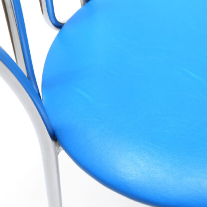 Scaun Tulipan, albastru 21898, 89x40x50 cm, cadru crom, imitatie piele - imagine 5