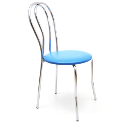 Scaun Tulipan, albastru 21898, 89x40x50 cm, cadru crom, imitatie piele