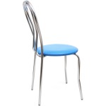 Scaun Tulipan, albastru 21898, 89x40x50 cm, cadru crom, imitatie piele - imagine 3