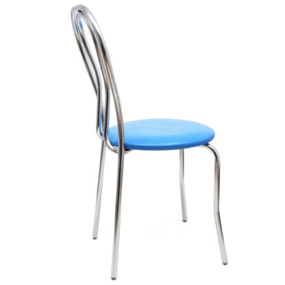 Scaun Tulipan, albastru 21898, 89x40x50 cm, cadru crom, imitatie piele - imagine 3