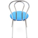 Scaun Tulipan, albastru 21898, 89x40x50 cm, cadru crom, imitatie piele - imagine 4