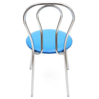 Scaun Tulipan, albastru 21898, 89x40x50 cm, cadru crom, imitatie piele - imagine 4