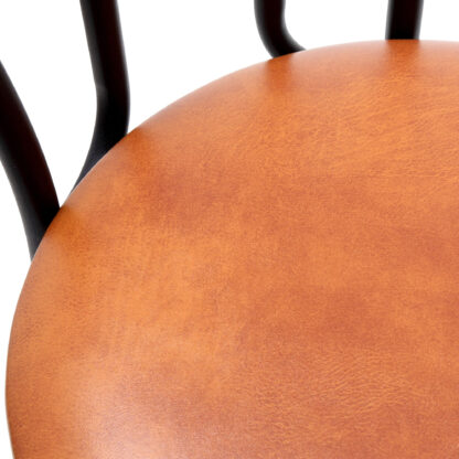 Scaun Tulipan, cognac 8070, 89x40x50 cm, cadru negru, imitatie piele - imagine 5