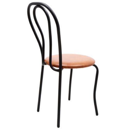 Scaun Tulipan, cognac 8070, 89x40x50 cm, cadru negru, imitatie piele - imagine 2