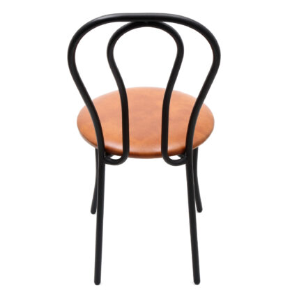 Scaun Tulipan, cognac 8070, 89x40x50 cm, cadru negru, imitatie piele - imagine 4