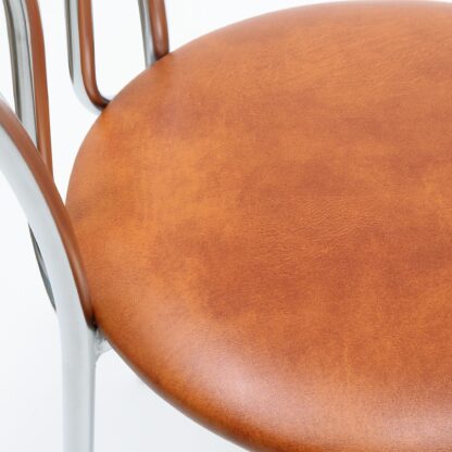 Scaun Tulipan, cognac 8070, 89x40x50 cm, cadru crom, imitatie piele - imagine 5