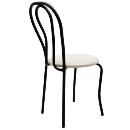 Scaun Tulipan, crem 21834, 89x40x50 cm, cadru negru, imitatie piele - imagine 3