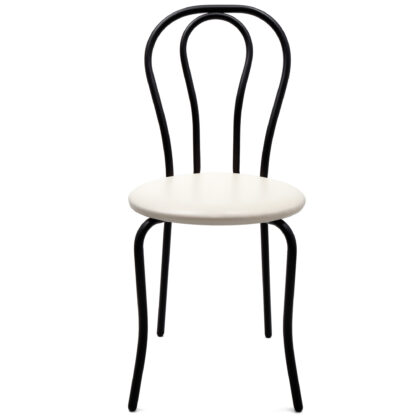 Scaun Tulipan, crem 21834, 89x40x50 cm, cadru negru, imitatie piele - imagine 4