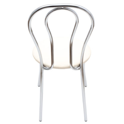 Scaun Tulipan, crem 21834, 89x40x50 cm, cadru crom, imitatie piele - imagine 2